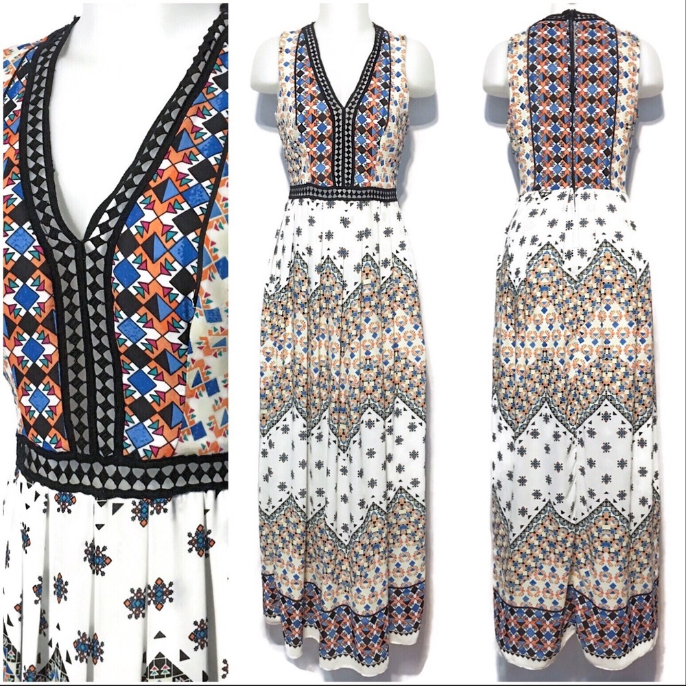 Multi Color Peek Waist Maxi Dress SZ 7/8 like SZ 6